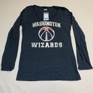 Washington Wizards 5th & Ocean Womens Black‎ Scoop Neck Long Sleeve Shirt Size S